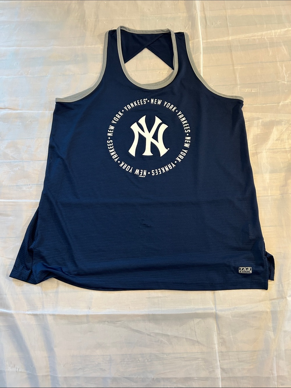 New York Yankees Navy Tank Top with Gray Trim